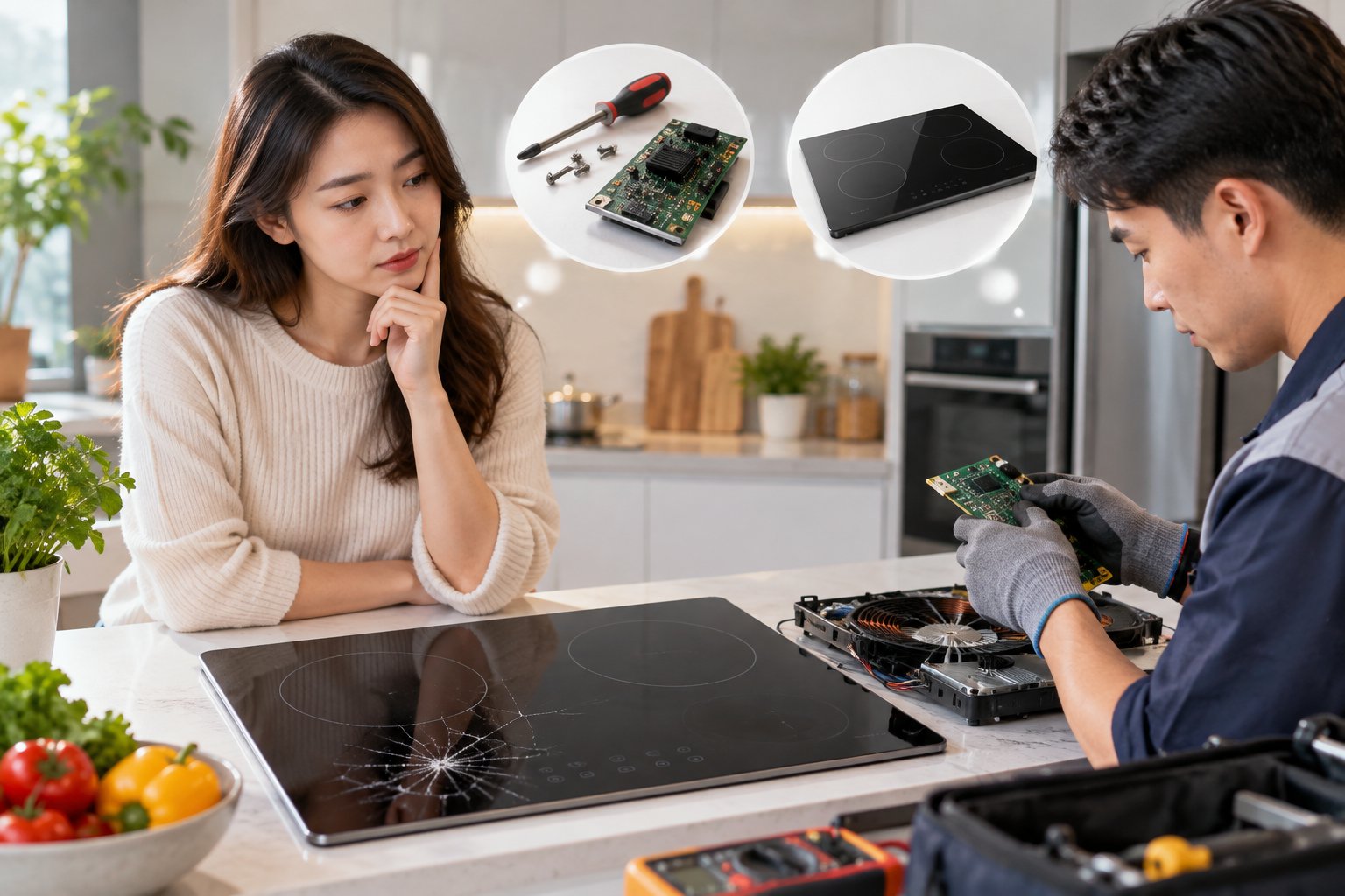 Nên sửa hay thay mới bếp từ? Khung đánh giá 1 Nên sửa hay thay mới bếp từ? Khung đánh giá