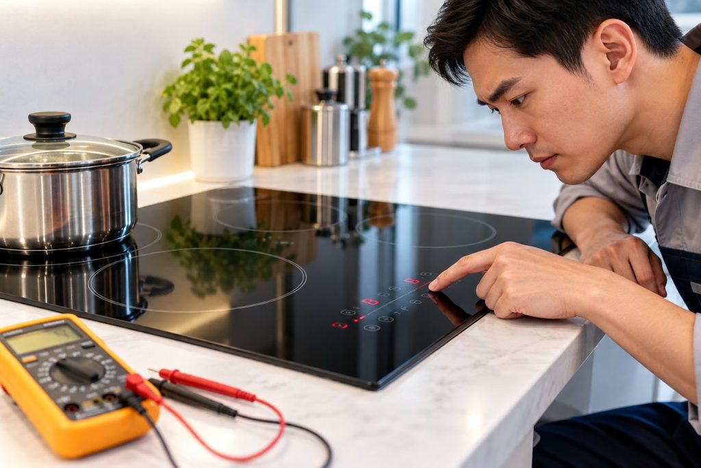 Màn hình bếp từ chập chờn: kiểm tra an toàn