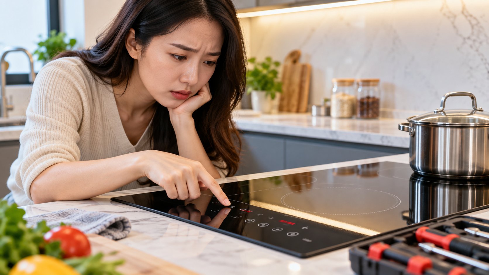 Bếp từ lên nguồn nhưng không bấm được: Cách xử lý 1 Bếp từ lên nguồn nhưng không bấm được: Cách xử lý