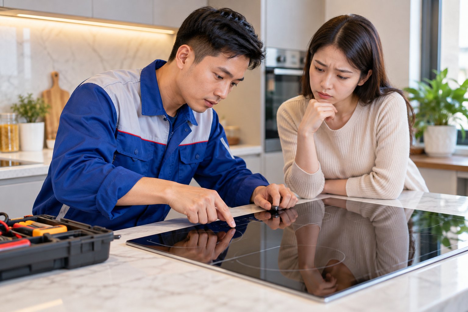 Bếp từ lên nguồn nhưng không bấm được: Cách xử lý 3 Ảnh minh hoạ: Bếp từ lên nguồn nhưng không bấm được: Cách xử lý