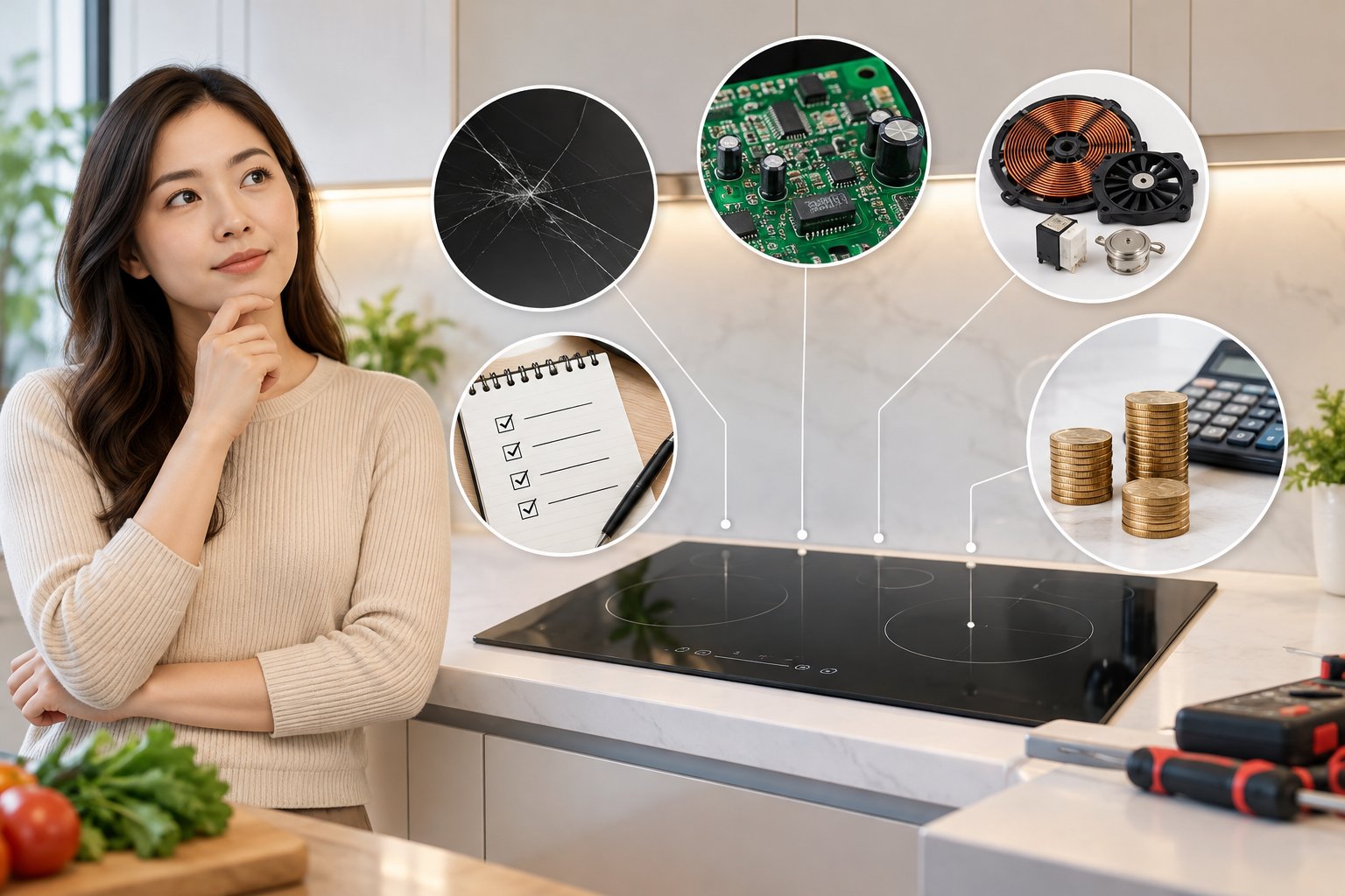 Nên sửa hay thay mới bếp từ? Khung đánh giá 2 Ảnh minh hoạ: Nên sửa hay thay mới bếp từ? Khung đánh giá