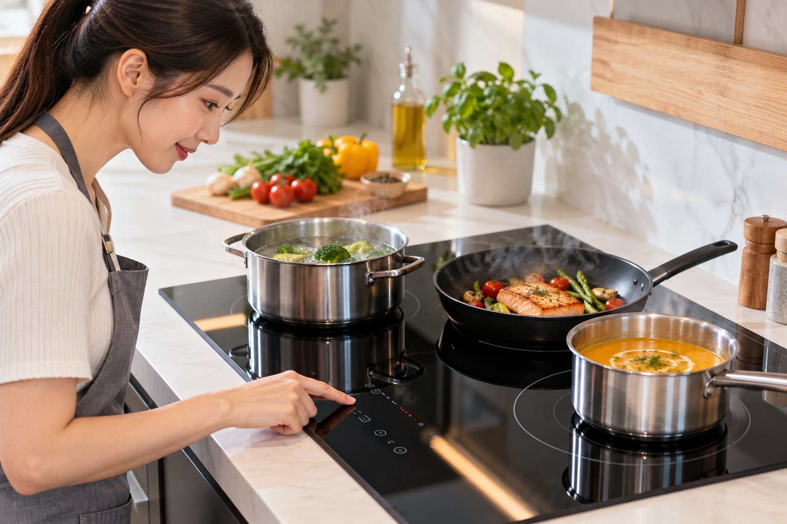 Bếp từ tự giảm công suất khi nấu nhiều vùng 3 Ảnh minh hoạ: Bếp từ tự giảm công suất khi nấu nhiều vùng