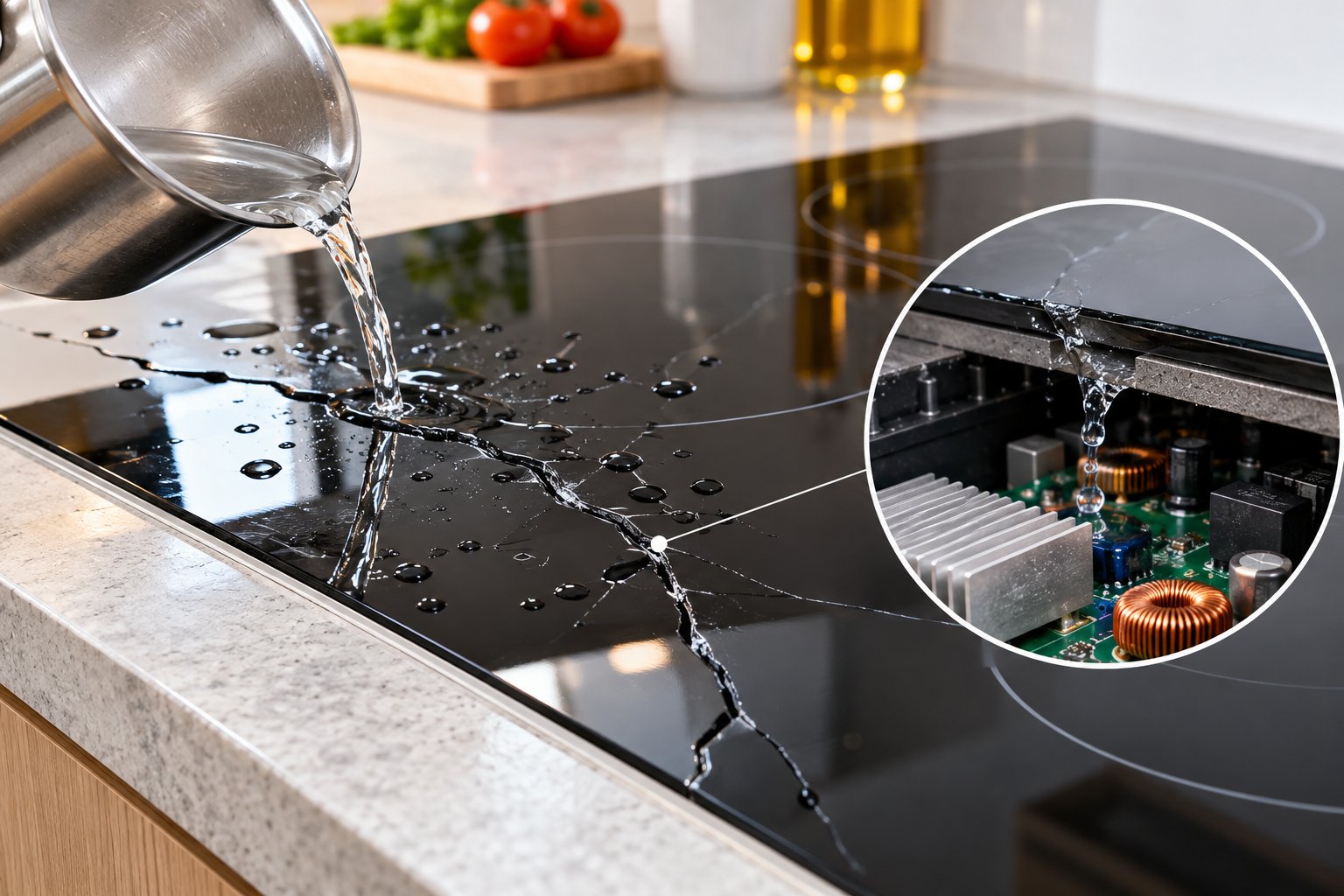 Mặt kính bếp từ bị nứt có dùng được không? 2 Ảnh minh hoạ: Mặt kính bếp từ bị nứt có dùng được không?